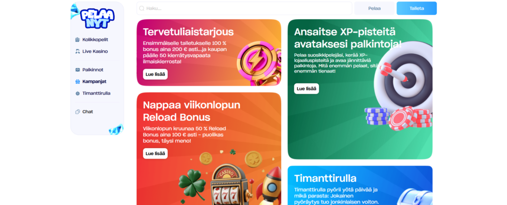 Pelaa Nyt bonus