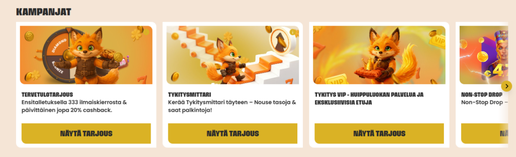 Tykitys Kasino bonus