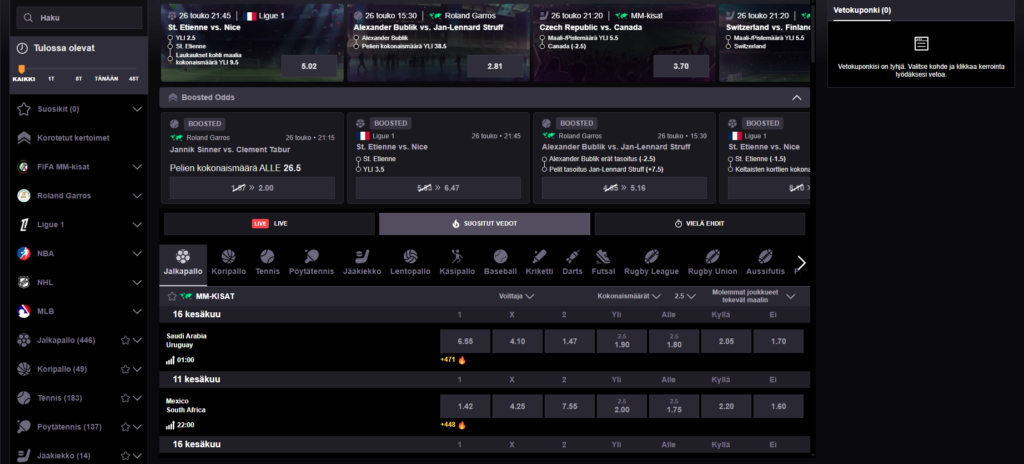 Wintino Casino vedonlyönti