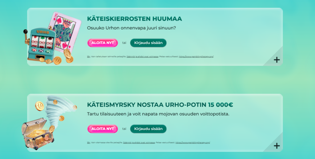 Urho Kasino bonus